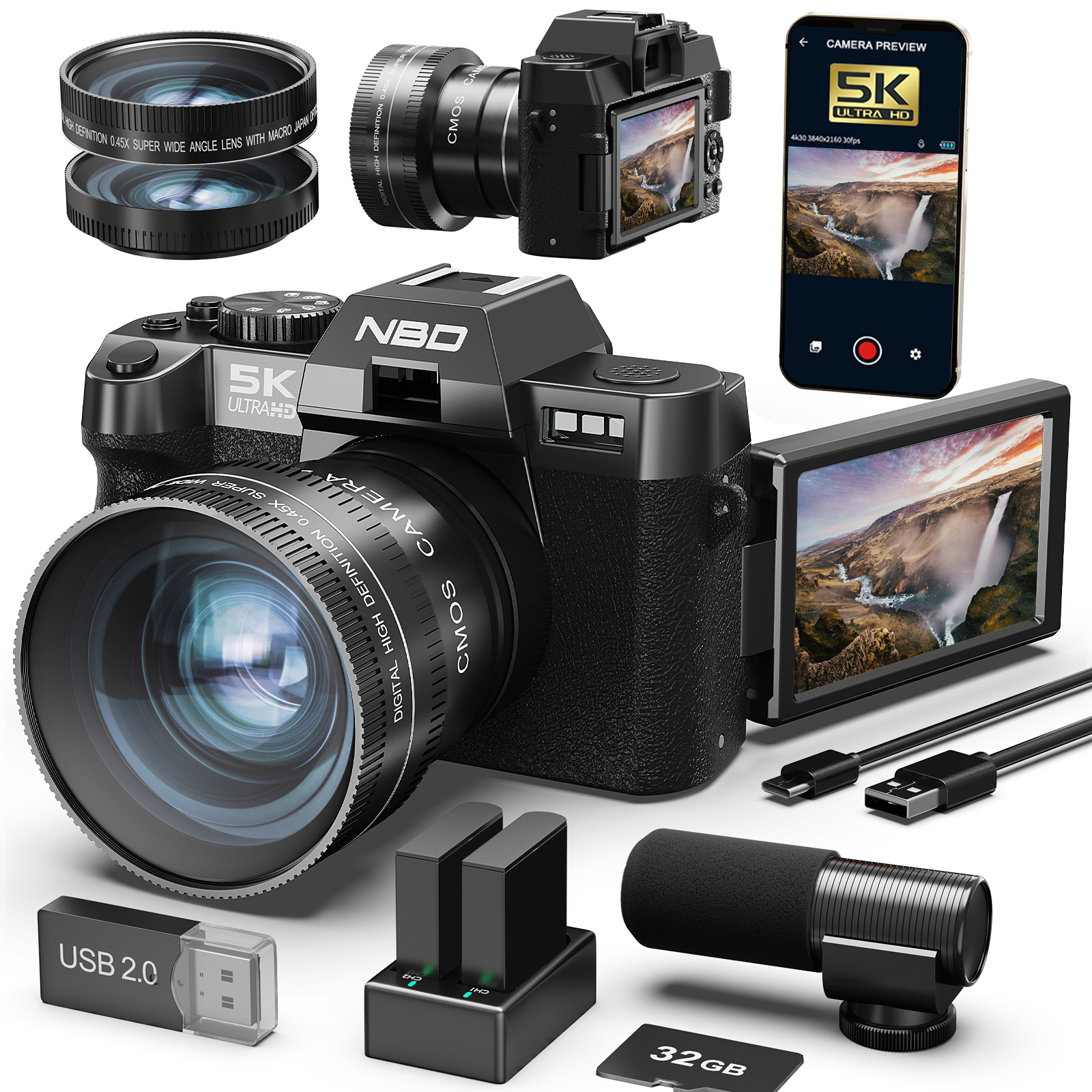 NBD 48MP&4K Digital Cameras fo - Korean Lifestyle Video 评论和价格