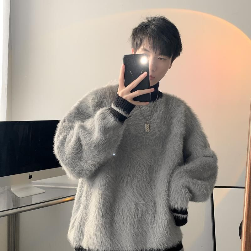 Fur Collar Pullovers Estampado - Modern Korean Lifestyle 评论和价格